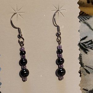 🖐 Hematite Wire Earrings
